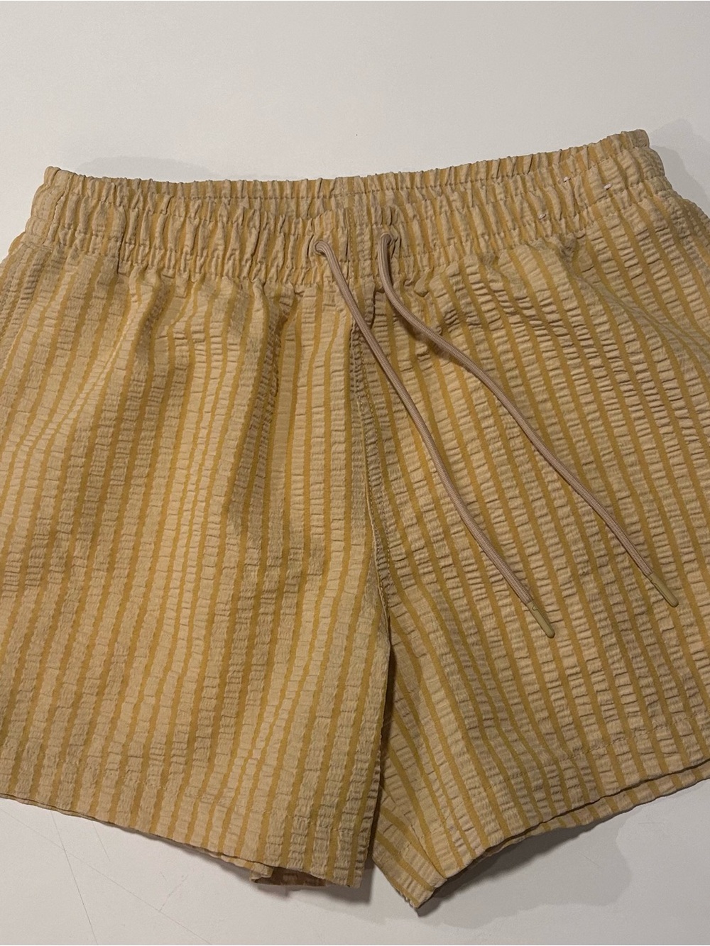 Abercrombie & Fitch Yellow Striped Relaxed Shorts